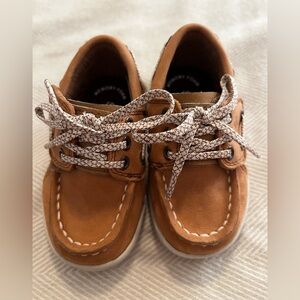 Baby Shoes SPERRY Top Siders Brown Leather Loafers size 5M (baby)